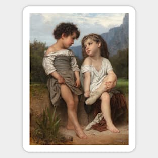 Au Bord du Ruisseau by William-Adolphe Bouguereau Sticker